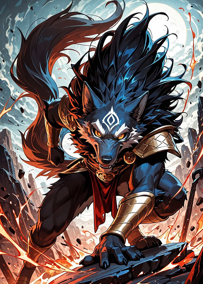 Warrior Wolf in Golden Armor