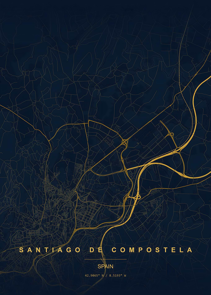 Santiago de Compostela Minimalist Map