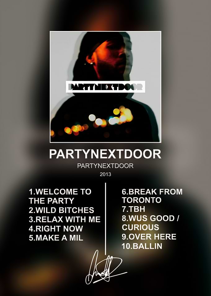 PARTYNEXTDOOR Album Tracklist Poster