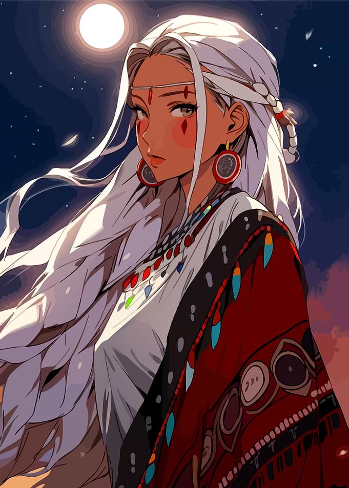 Anime Girl with Tribal Attire