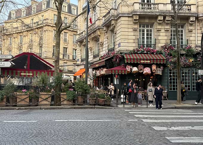 Charming Parisian Cafe Street Corner