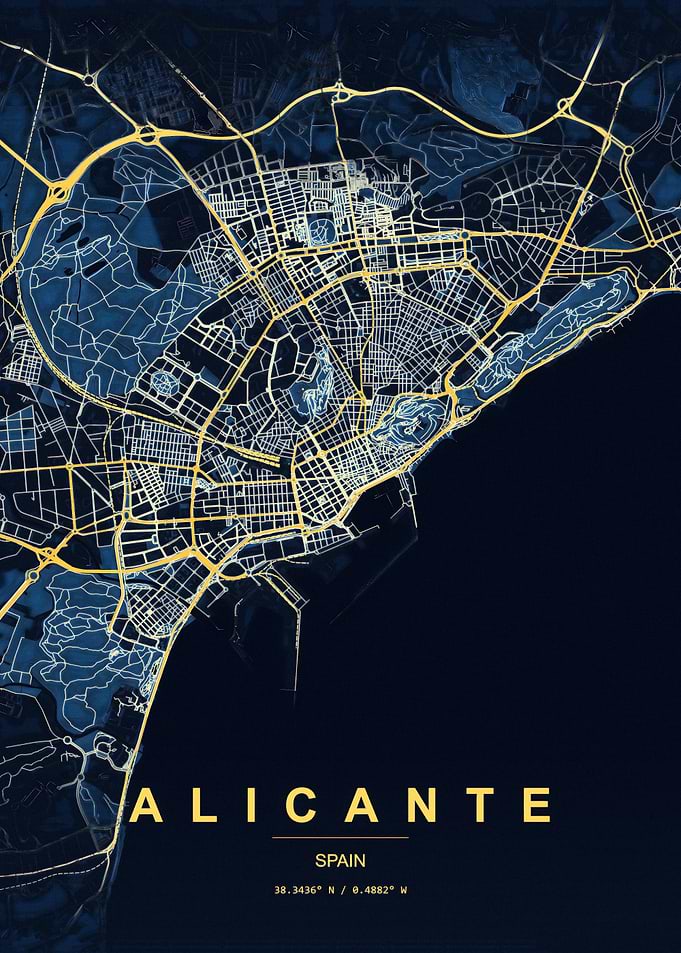 Alicante Spain City Map Poster