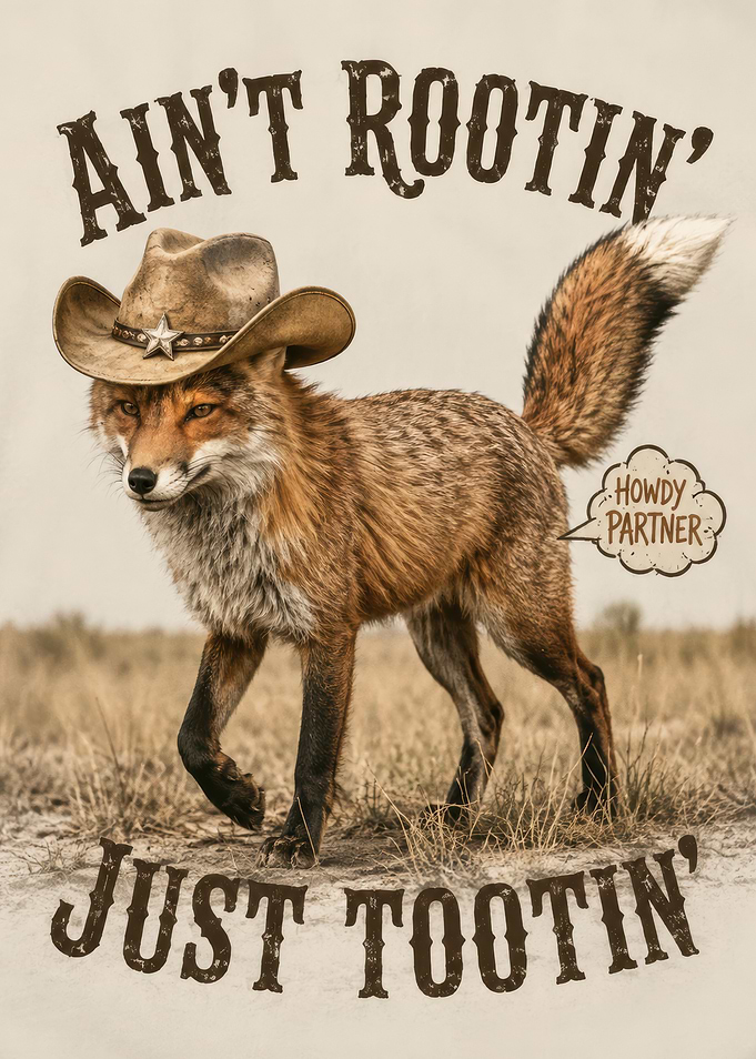 Aint Rootin Just Tootin Cowboy Fox