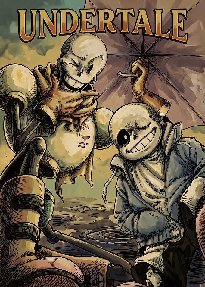 Undertale Sans and Papyrus Video Game Art