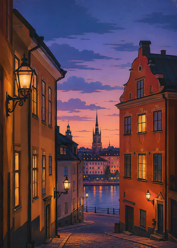 Stockholm Old Town Sunset View