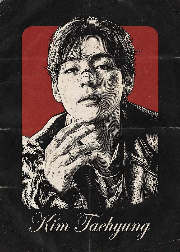 Kim Taehyung Vintage Style Portrait