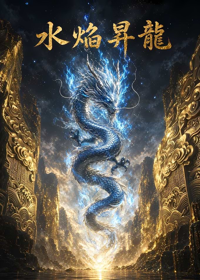Majestic Blue Dragon Rising