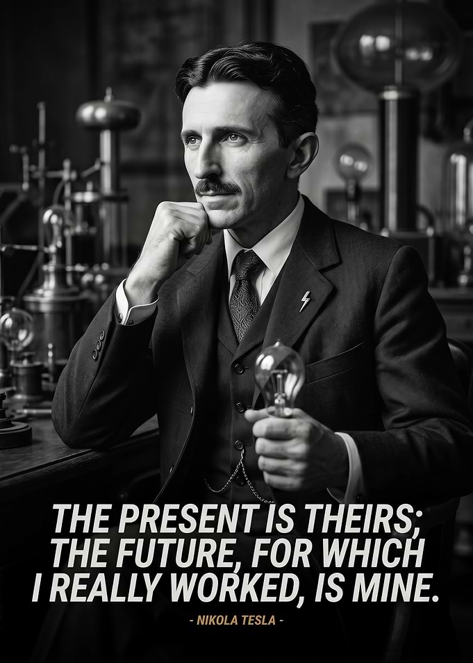 Nikola Tesla Inspirational Quote Poster
