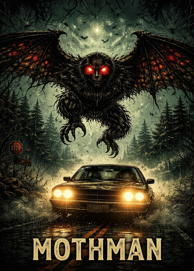 Mothman Cryptid Horror Movie Poster