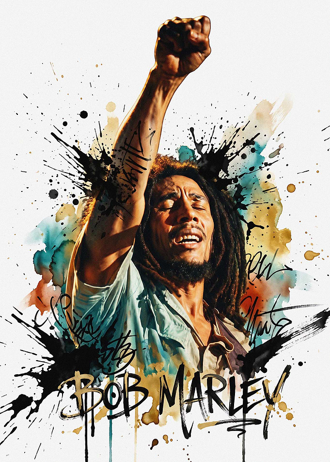 Bob Marley Artistic Portrait Poster