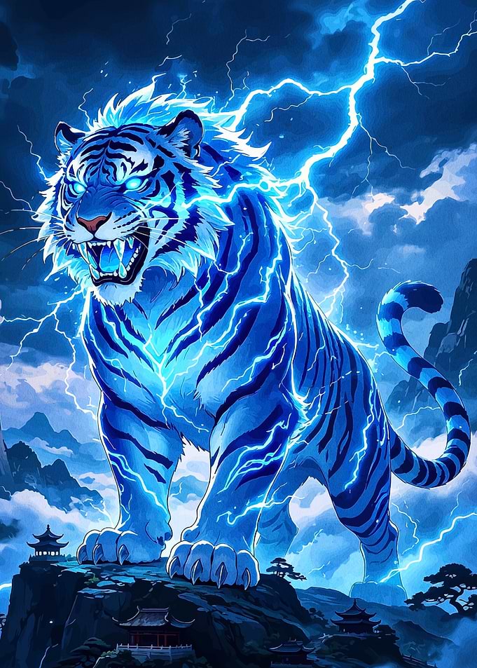 Electric Blue Lightning Tiger