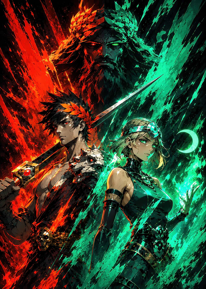 Hades and Zagreus Fantasy Art