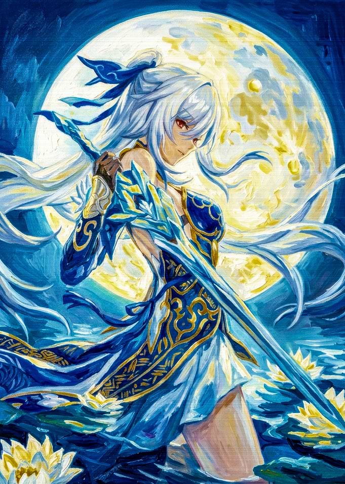 Jingliu Honkai Star Rail Oil Painting