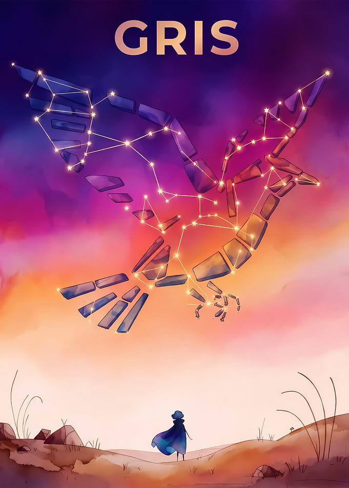 Gris Game Constellation Poster