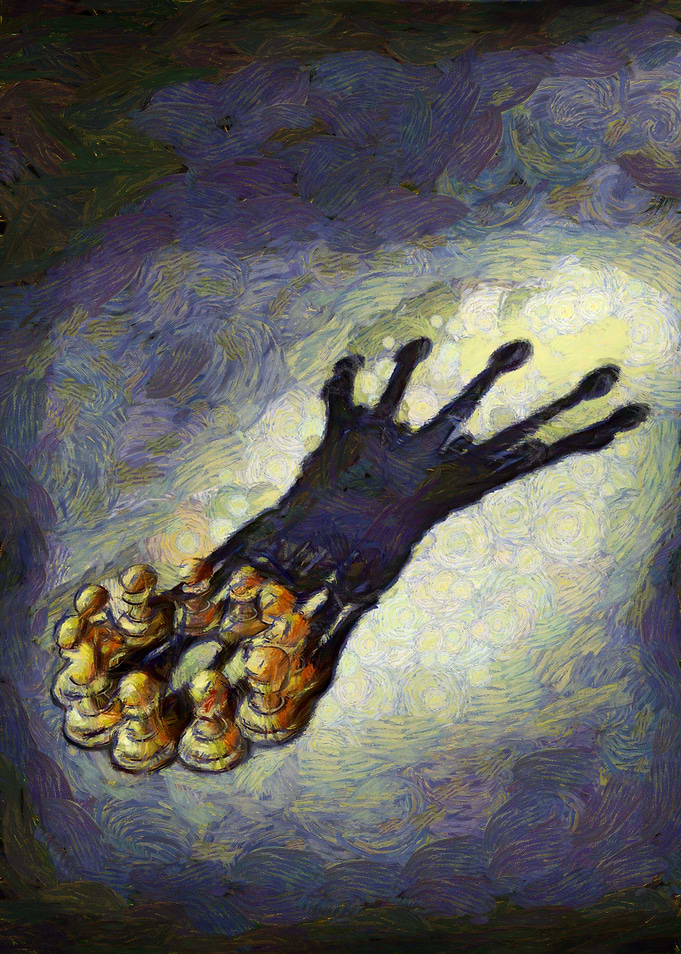 Chess Pieces Casting Crown Shadow