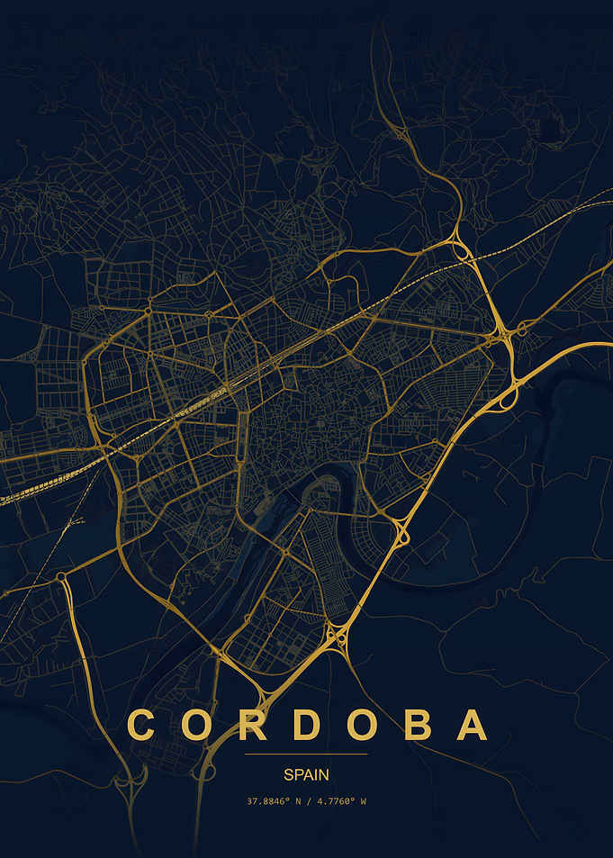 Cordoba Spain Minimalist City Map