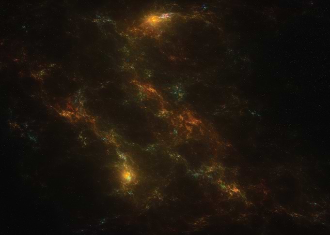 Abstract Golden Nebula Space Background