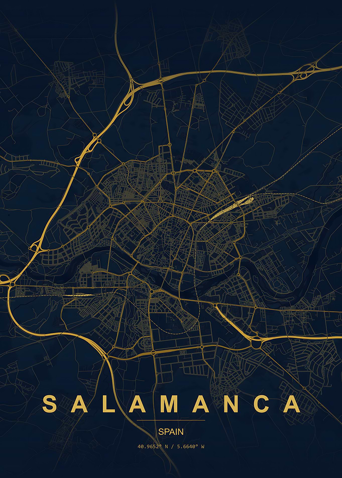 Salamanca Spain Minimalist City Map