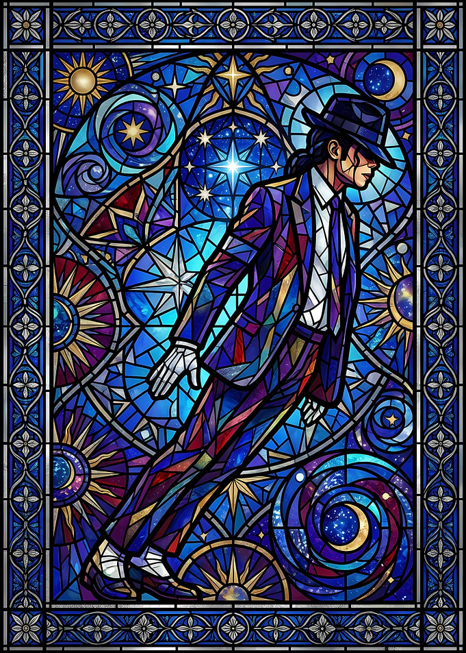 Michael Jackson Stained Glass Art