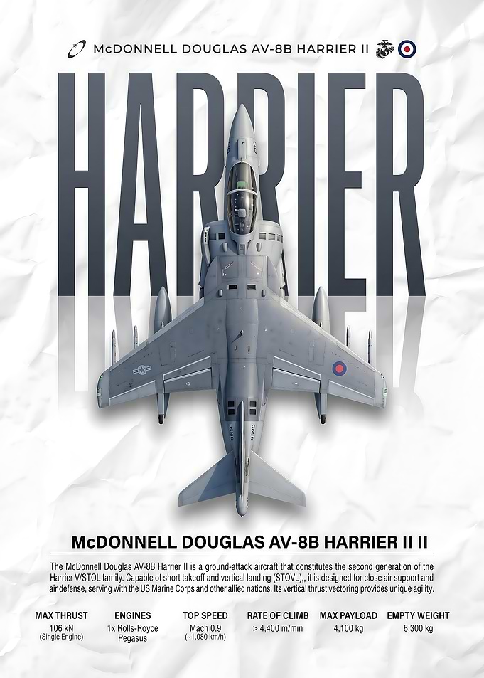 McDonnell Douglas AV-8B Harrier II Poster