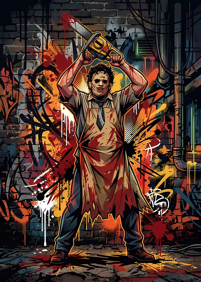 Leatherface Chainsaw Horror Art