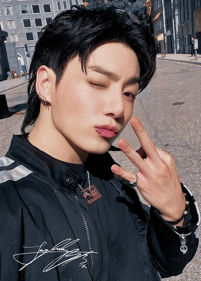 Jungkook BTS Selfie with Peace Sign