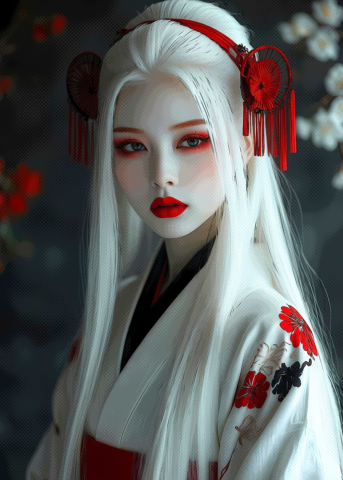 Elegant Woman in Traditional Japanese Attire