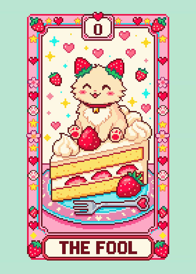 Pixel Art The Fool Tarot Card