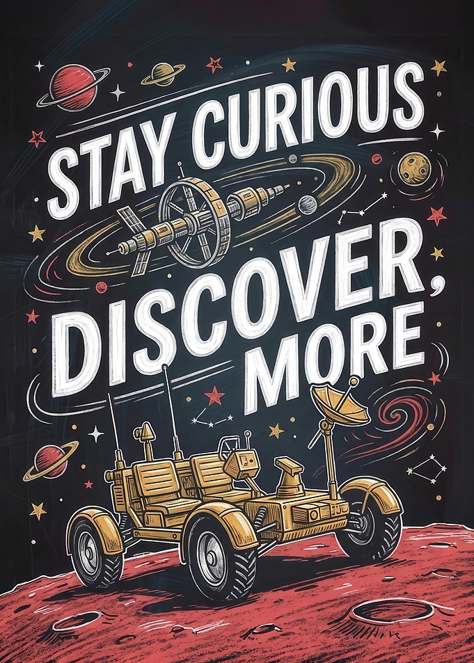 Stay Curious Discover More Inspirational Motivational Poster