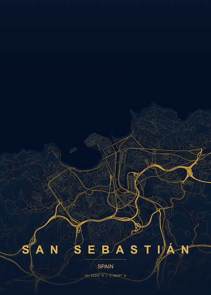 San Sebastián Spain Minimalist Map Poster