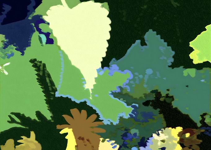 Verdant Sanctuary Abstract Botanical Greenery Composition