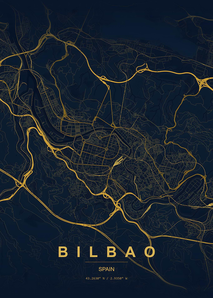 Minimalist Bilbao City Map Poster