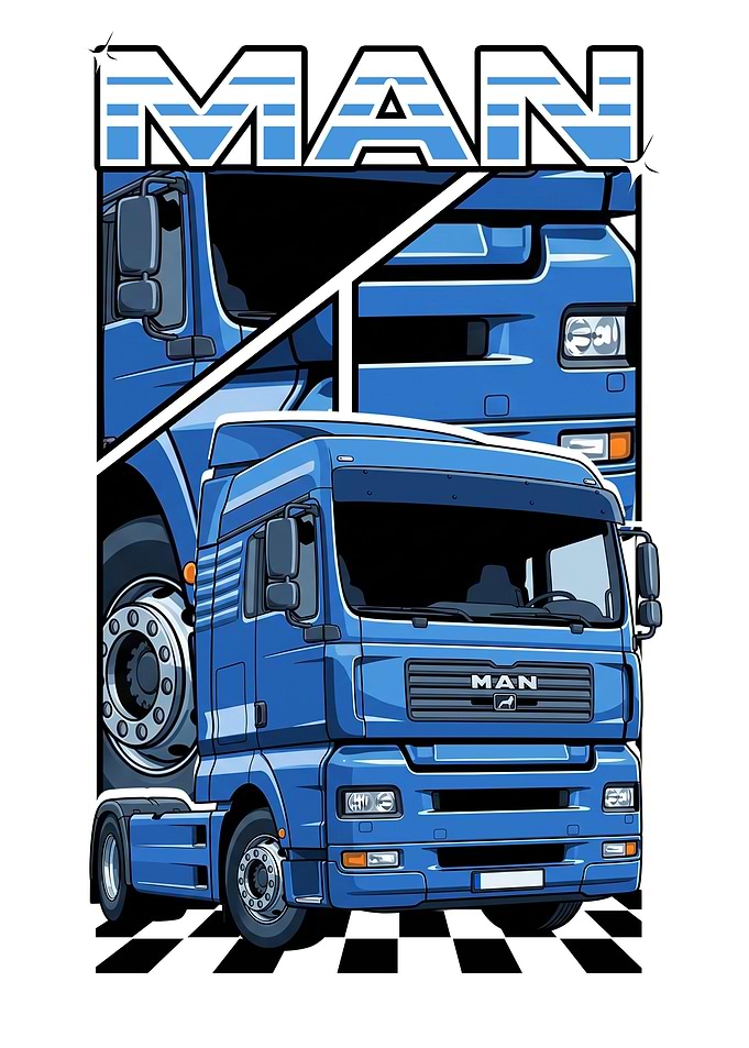 Blue MAN Truck
