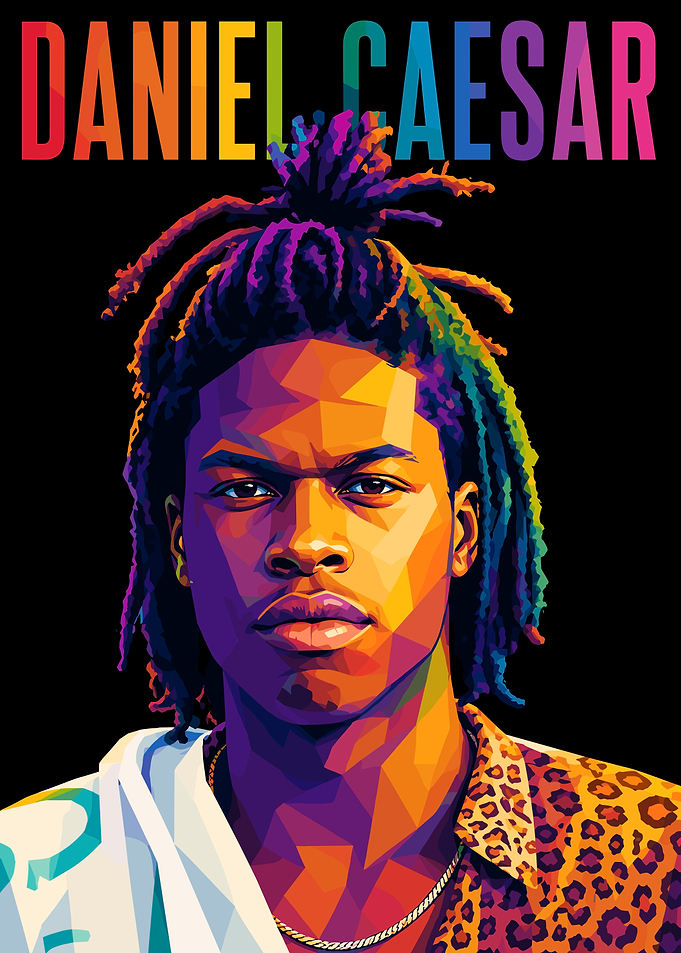 Daniel Caesar Low Poly Portrait