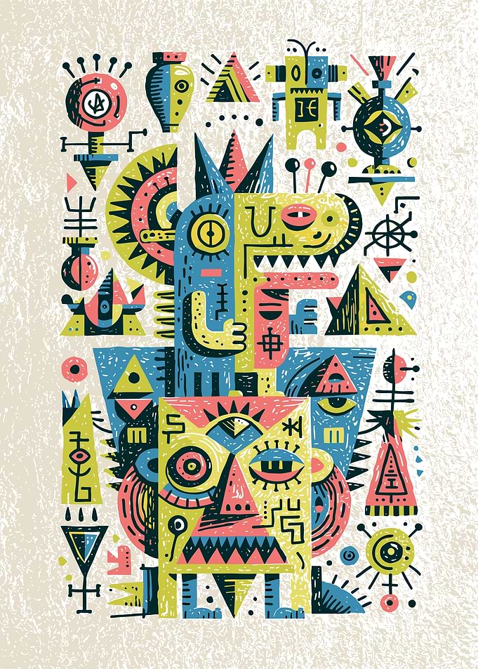 Abstract Tribal Totem Illustration