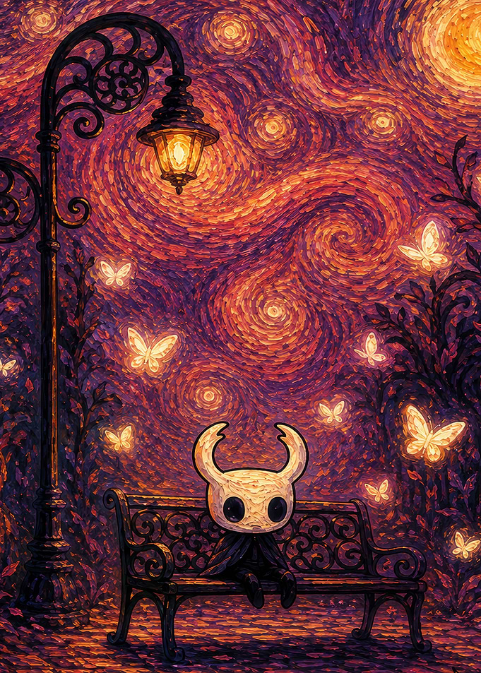Hollow Knight Starry Night Fan Art