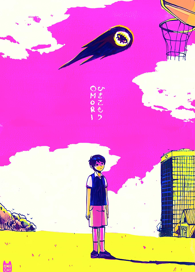 Omori Surreal Basketball Scene Art
