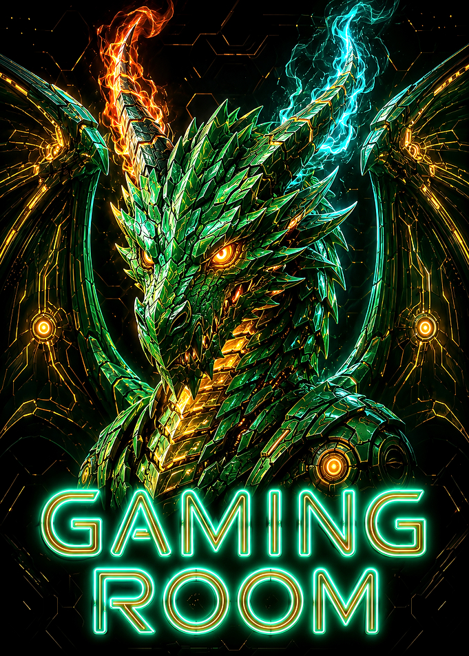 Cybernetic Dragon Gaming Room Sign