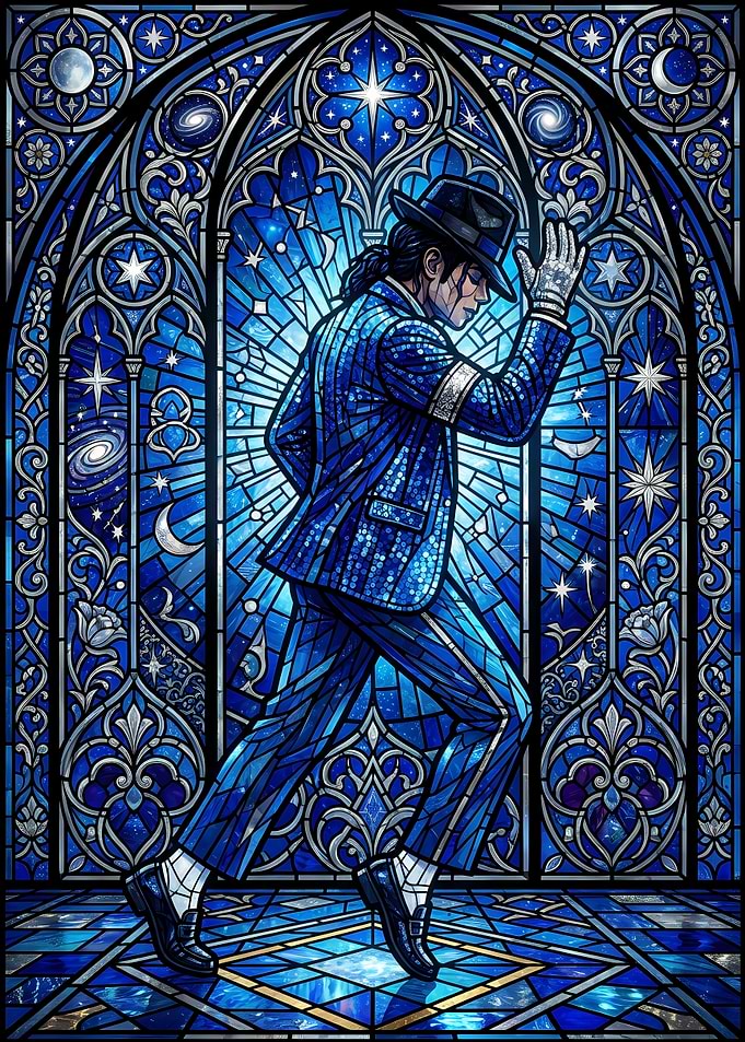 Michael Jackson Stained Glass Art
