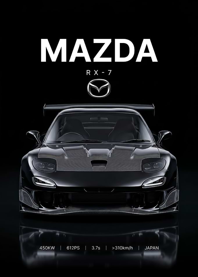 Mazda RX-7 Sports Car Poster