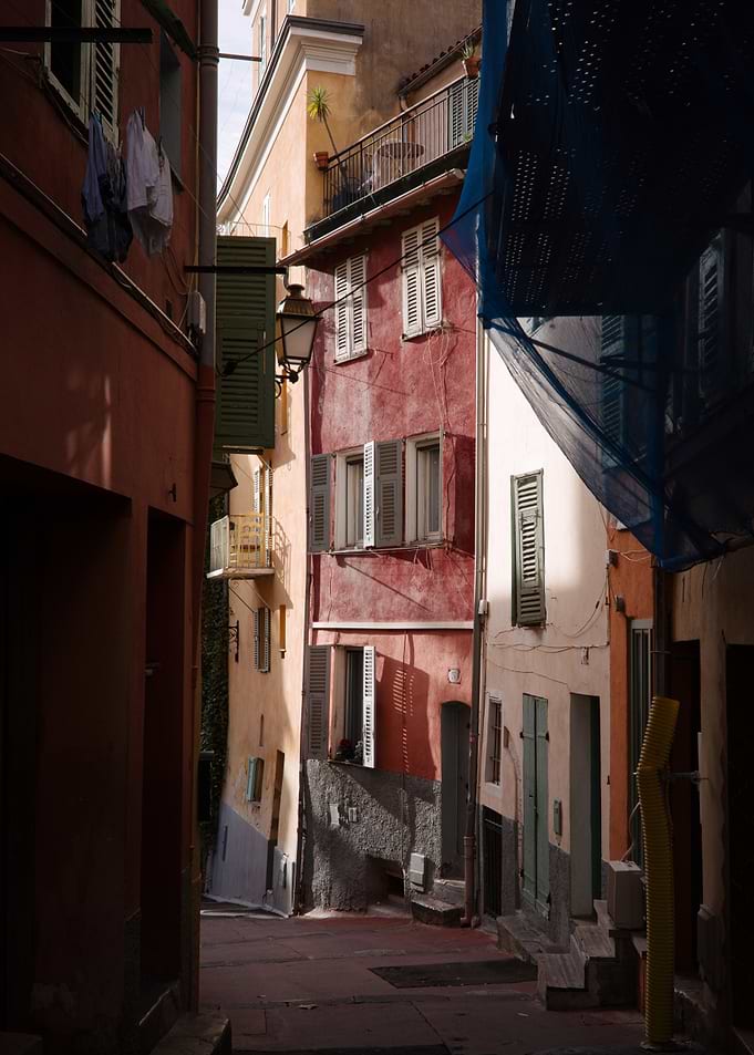 Narrow Italian Street with Colorful Buildings