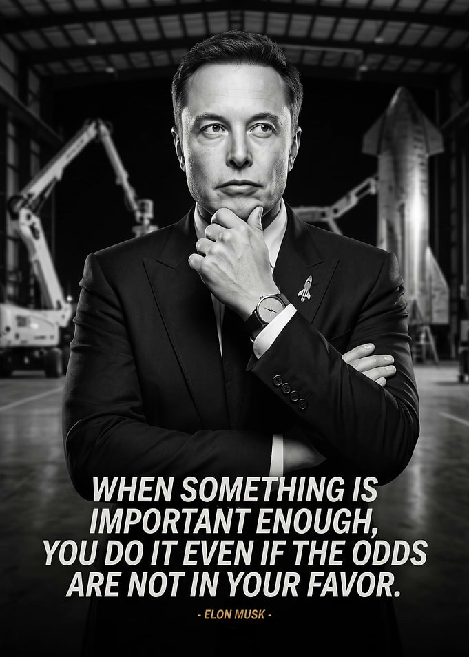 Elon Musk Inspirational Quote Poster