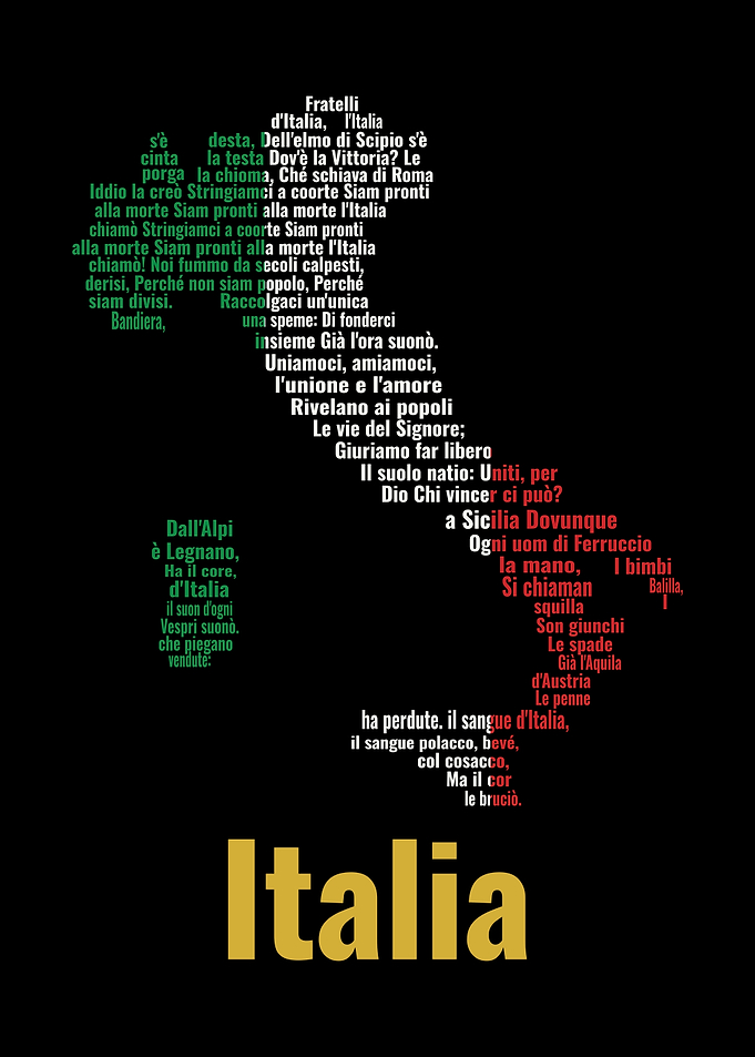Italy Map Made of National Anthem