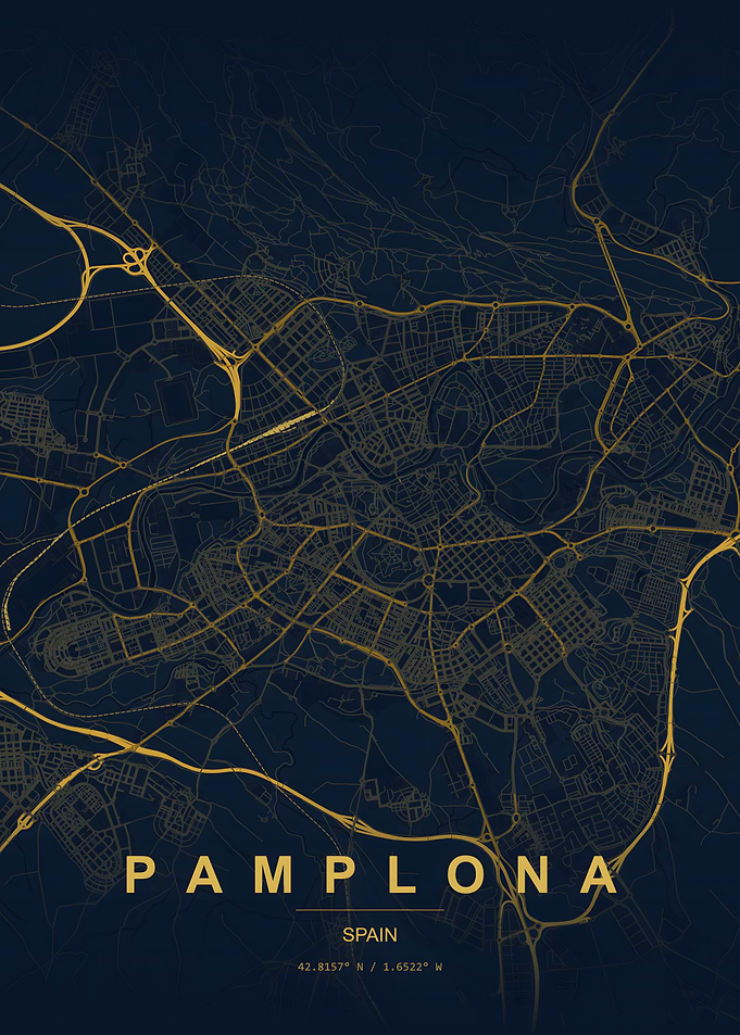 Pamplona Spain Minimalist City Map