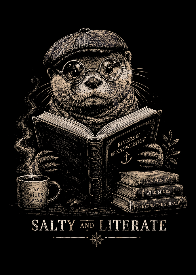 Vintage Otter Reader Knowledge Wall Art