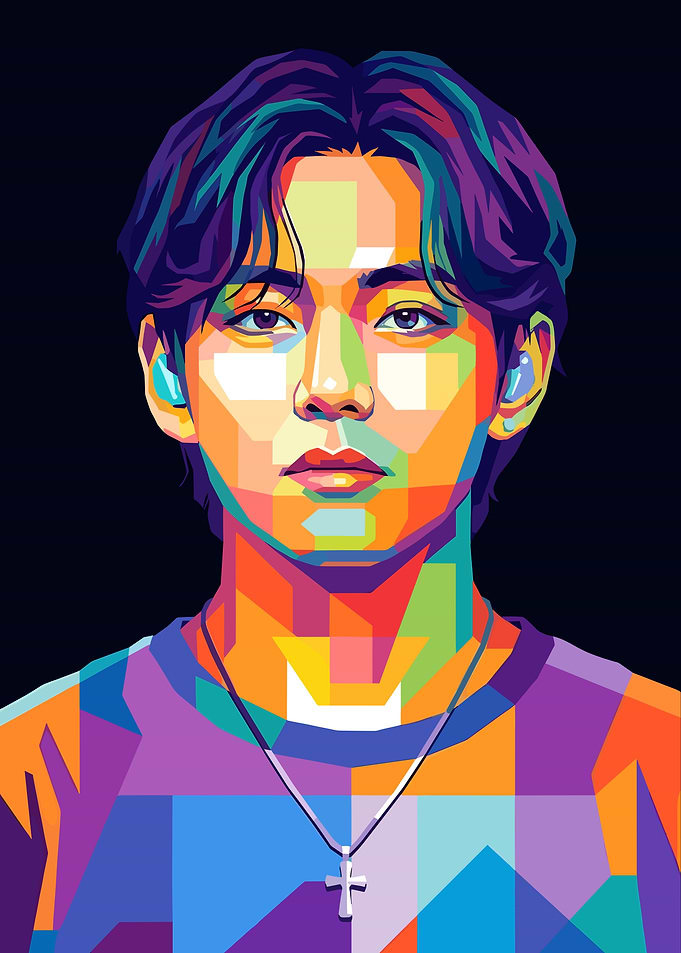 V BTS Pop Art Portrait