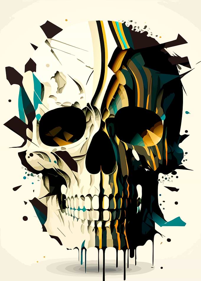 Abstract Geometric Skull Art