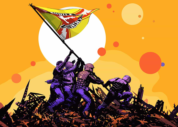 Starship Troopers Mobile Infantry Flag Raising