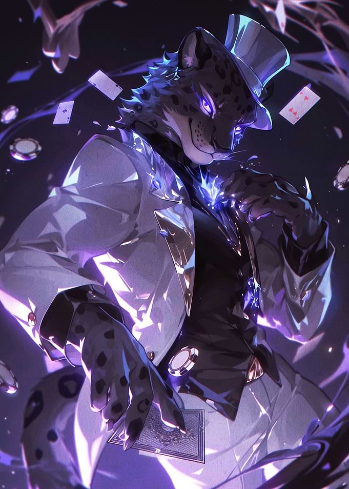 Elegant Anthropomorphic Leopard Magician