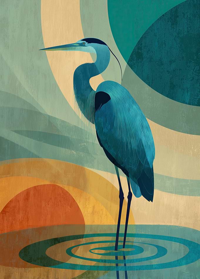 Blue Heron in Still Waters